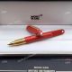 Newest Copy Mont Blanc M Red Rollerball Pen Silver Clip (3)_th.jpg